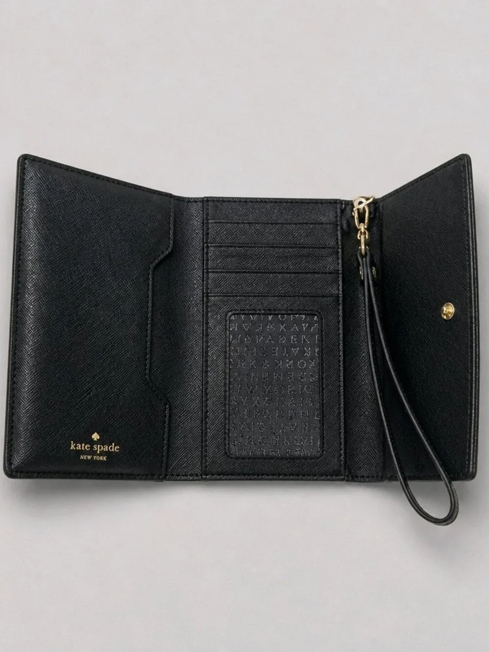 kate spade wristlet wallet black leather